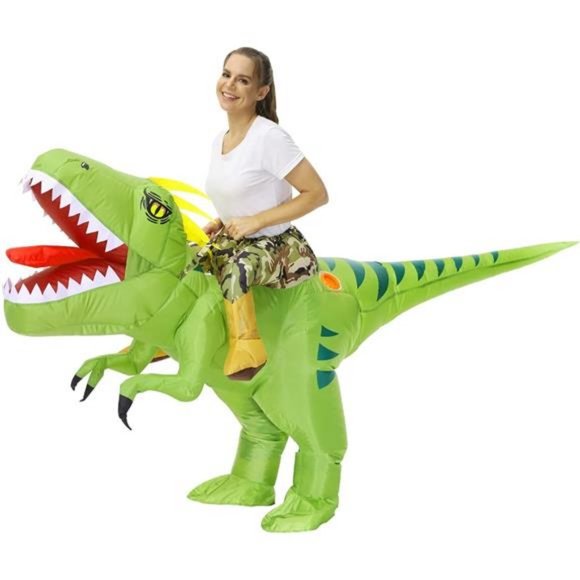 Adult Inflatable Dinosaur‎ Costume Funny Halloween Costumes for Men/Women T Rex - Picture 3 of 6